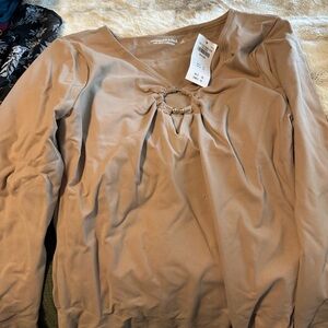 Beige Long Sleeve Bodysuit